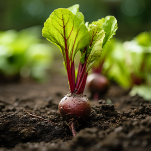 beet root laying in the dirt